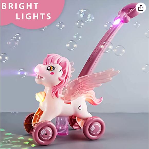 NEW Bubbles Unicorn Bubble Cart - Lights, Music & Bubble Fun! - Picture 2 of 3